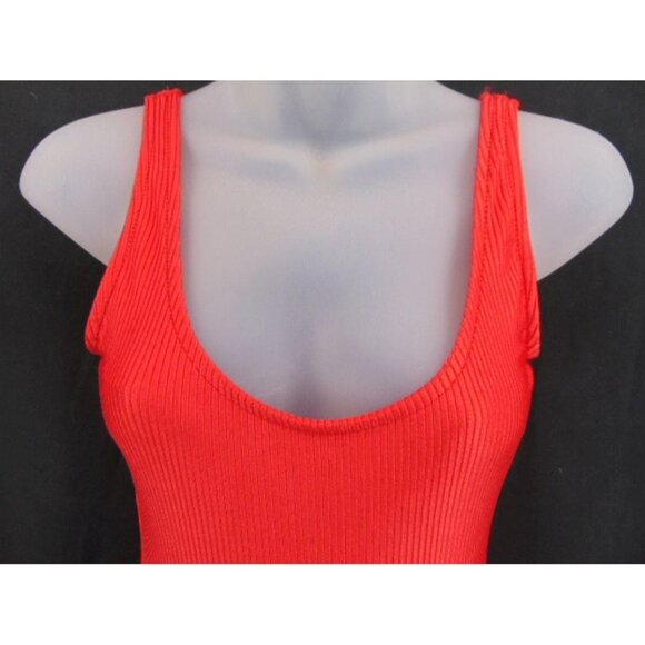 Vintage 80s Paradise Beach Club Red Swimsuit US 10 High Thigh Low Back Mervyns - Picture 2 of 9